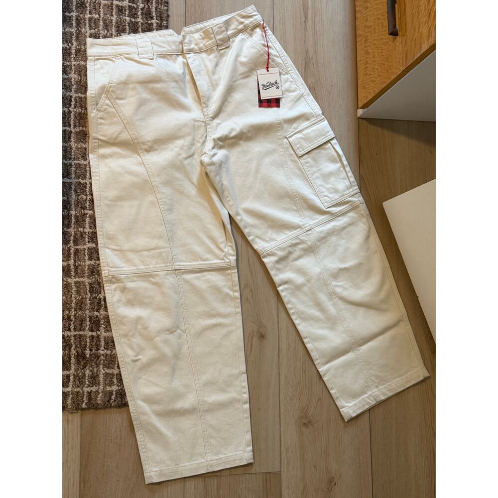 Woolrich‎ x Target White Cargo Pants 🤍 Utility Workwear Straight Size 12 NWT ✨